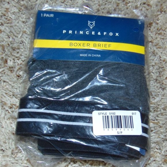 Mens Boxer Briefs Underwear Small Prince & Fox by Aeropostale 2 Pr Gray & Black - Picture 6 of 7